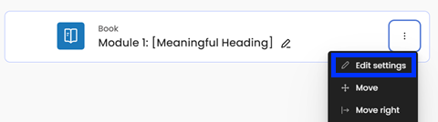 Moodle - Activity Edit Dropdown - Edit Settings